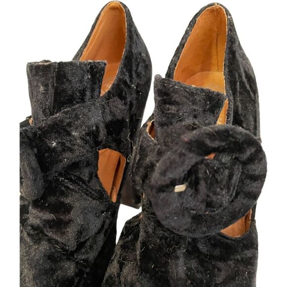 Havana Last by Jeffery Campbell Black Velvet Platform Shoes Size 8.5 - Picture 4 of 9